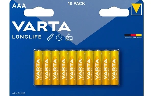 Distributeur Officiel VARTA Pile Longlife AAA 10 Pièce/s – Piles Alcalines 1