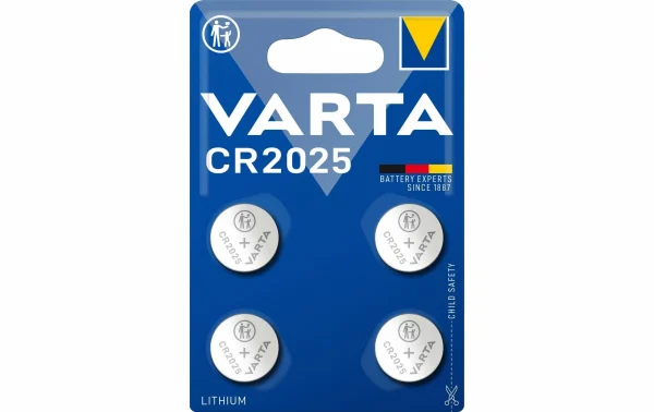 VARTA Pile Bouton CR2025 4 Pièce/s – Piles Alcalines fashioniable 1