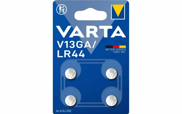 VARTA Pile Bouton V13GA / LR44 4 Pièce/s – Piles Alcalines Nouvelle Collection 1