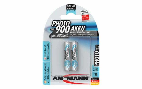 Ansmann Batterie 2x AAA Typ 900 800 MAh Pour Les Appareils Photo Numériques, Etc. – Accus Et Chargeurs Livraison rapide 1