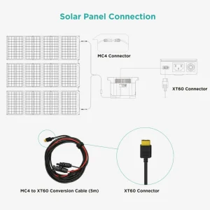 EcoFlow Câble Adaptateur MC4 Compatible à XT60 3.5 M – Accessoires D’énergie Solaire vente pas cher 9