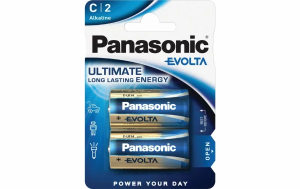 Panasonic Pile Alkaline EVOLTA Type C 2 Pièce/s – Piles Alcalines outlet soldes 1