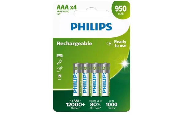 le grand escompte Philips Batterie Accu Rechargeable AAA 4 Pièce/s – Accus Et Chargeurs 1