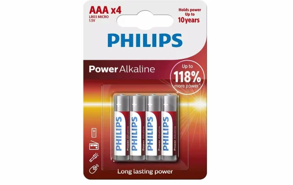 Philips Pile Pile Power Alkaline AAA 4 Pièce/s – Piles Alcalines design à la mode 1