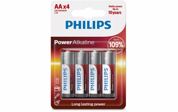 Philips Pile Pile Power Alkaline AA 4 Pièce/s – Piles Alcalines Top ventes 1