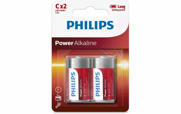 Philips Pile Power Alkaline C / LR14 2 Pièce/s – Piles Alcalines Nouvelle Collection 1