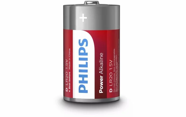 Philips Pile Pile Power Alkaline D 2 Pièce/s – Piles Alcalines De Qualité 3