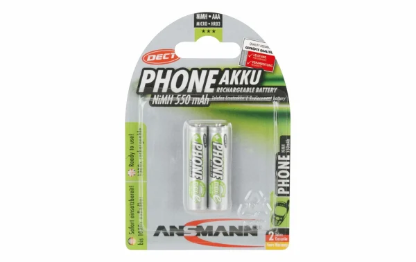 Ansmann Accumulateur 2x AAA 550 MAh Pour Téléphones DECT – Accus Et Chargeurs magasin paris 1