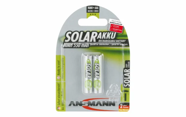 Ansmann Accumulateur 2x AAA 550 MAh Pour Applications Solaires – Accus Et Chargeurs Nouveau 1