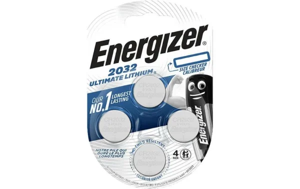 Energizer Pile Bouton CR 2032 Ultimate Lithium 4 Pièces – Piles Alcalines Retour gratuit en magasin. 1